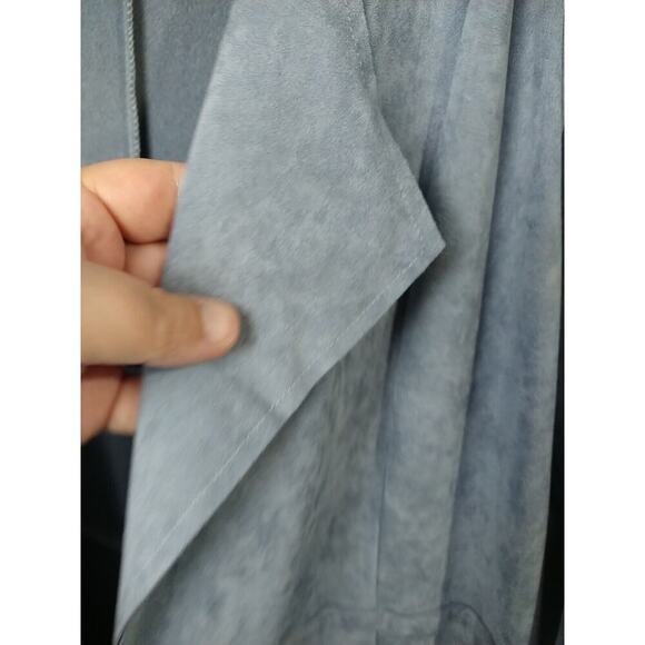 Curations Grey Blue Embroidery Floral Long Sleeve Lon Open Jacket. Size S - Picture 6 of 10